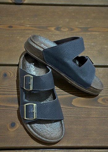 Kahverengi Tokalı dolgun tabanlı Erkek Terlik - Görsel 3