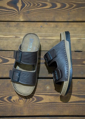 Kahverengi Tokalı Erkek terlik - Görsel 3