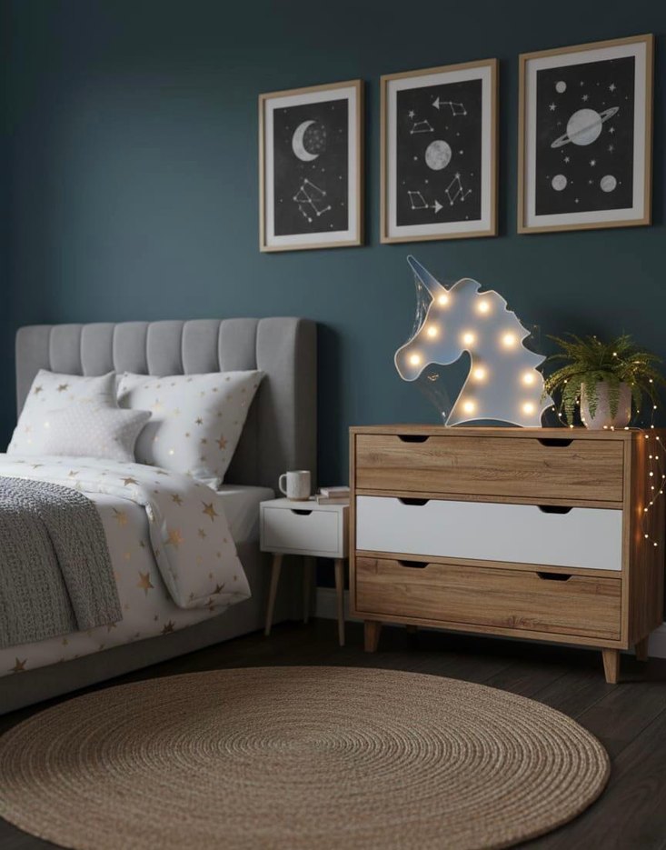 Beyaz Unicorn Duvar Lambası - Görsel 2