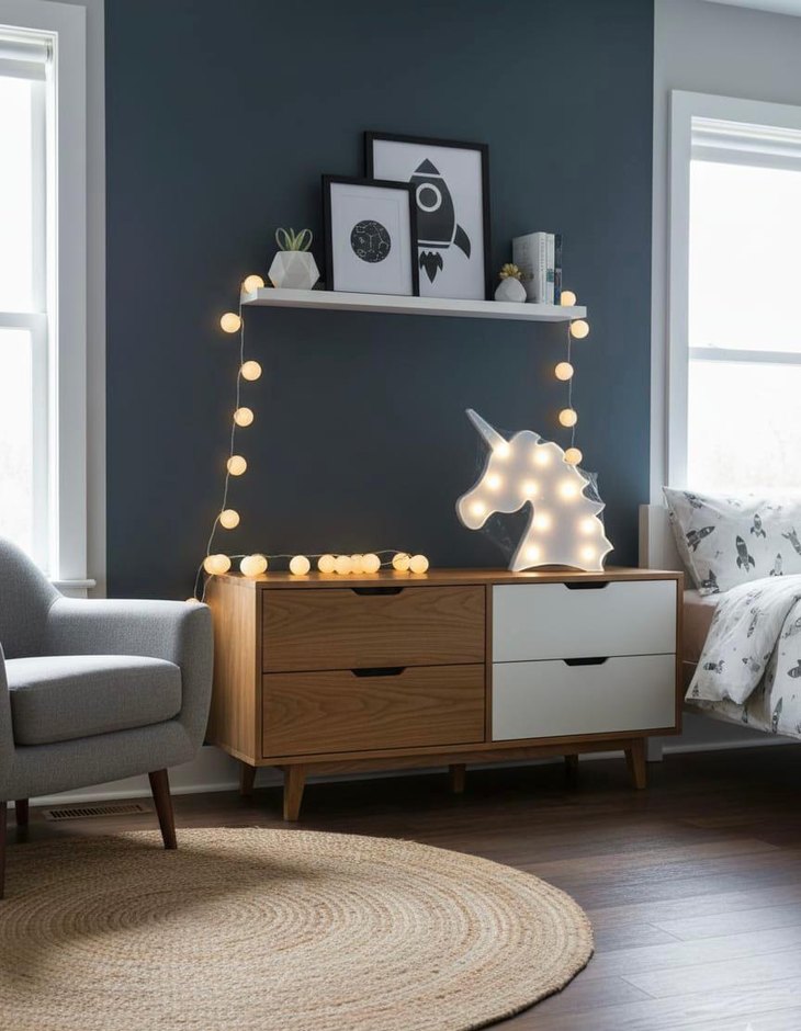 Beyaz Unicorn Duvar Lambası - Görsel 3