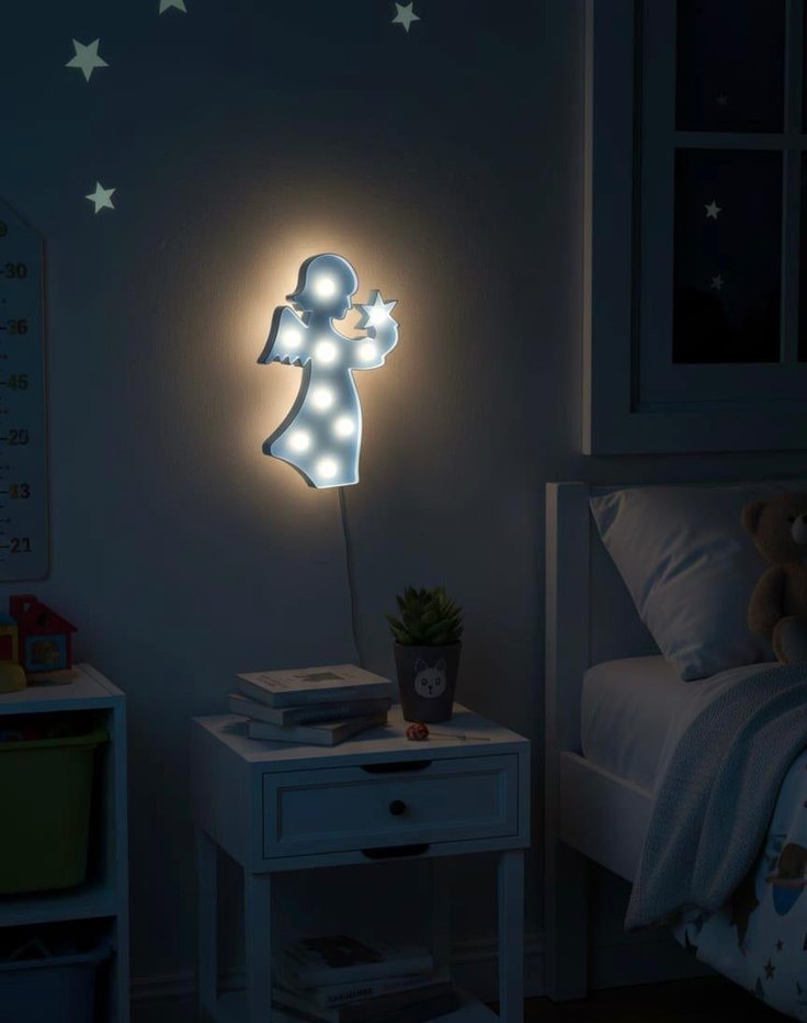 Mavi Melek Duvar Lambası - Görsel 2