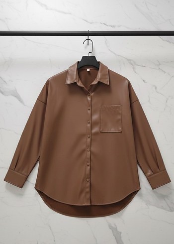 Sezonluk deri ceket ve gömlek - Görsel 2