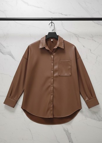 Sezonluk deri ceket ve gömlek - Görsel 4