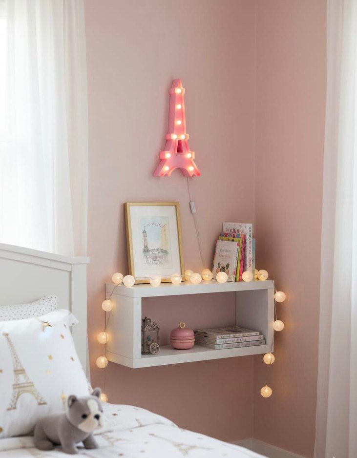 Pembe Eyfel Kulesi Duvar Lambası - Görsel 3