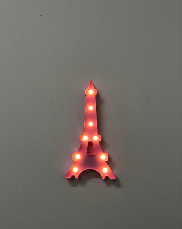 Pembe Eyfel Kulesi Duvar Lambası - Görsel 2