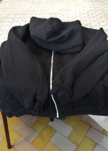 Kadın Siyah Kapüşonlu Fermuarlı Ceket - Görsel 3