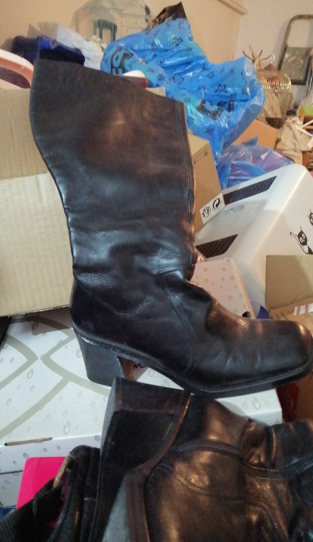 Kadın Siyah Deri Tokalı Yüksek Topuklu Biker Çizme - Görsel 2