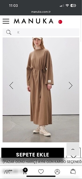 Manuka oversize elbise kahverengi