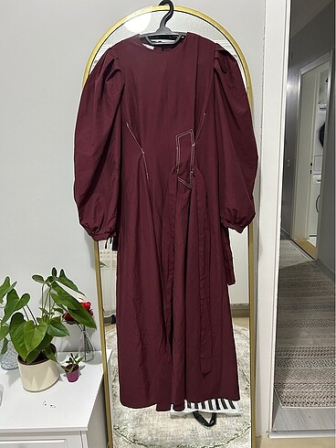 universal Beden bordo Renk Qufra bordo cotton elbise