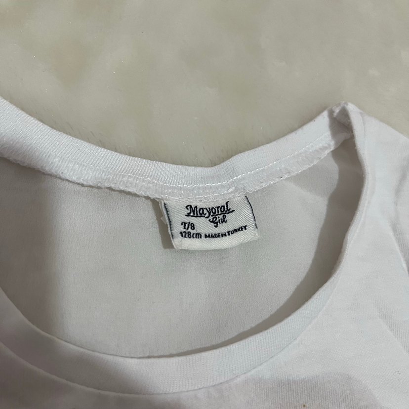 Kız Çocuk Beyaz Baskılı Kolsuz Tişört - Görsel 3