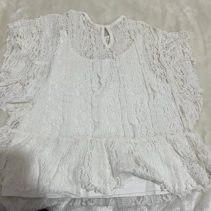 Bohem Beyaz Dantel Detaylı Kadın Bluz - Görsel 2