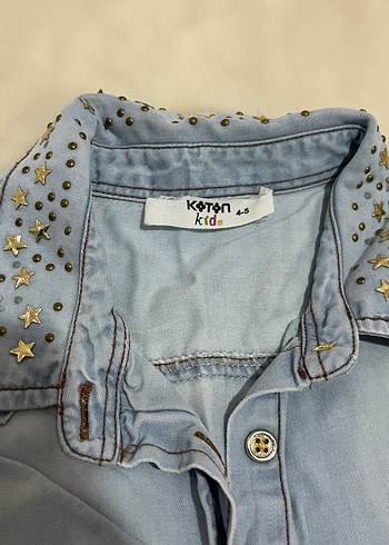 Kız Çocuk Uzun Kollu Kot Gömlek - Görsel 2