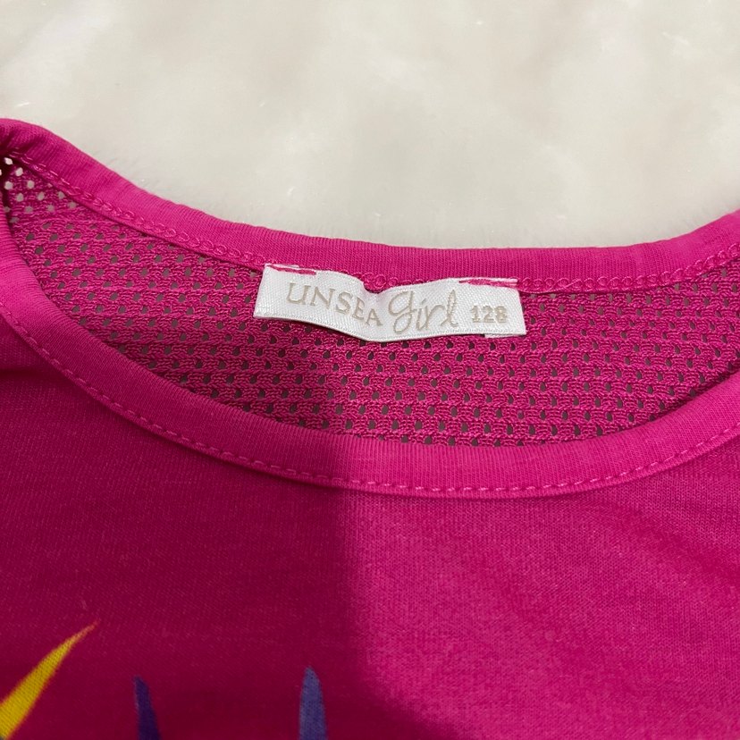 Kelebek Desenli Pembe Kız Tişörtü - Görsel 2