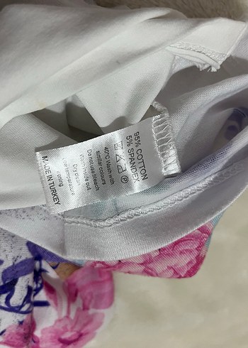 Kız Çocuk Beyaz Baskılı Kısa Kollu Tişört - Görsel 3