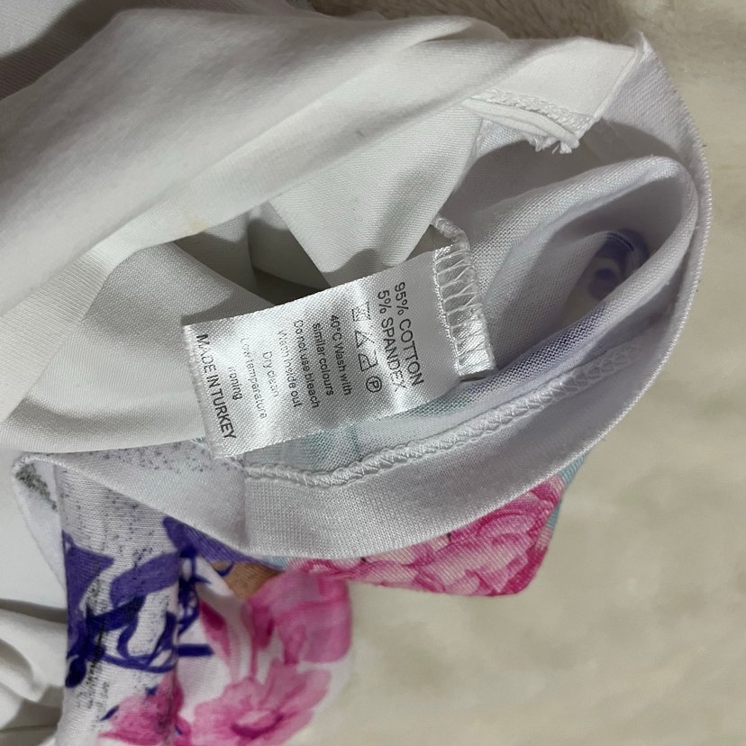 Kız Çocuk Beyaz Baskılı Kısa Kollu Tişört - Görsel 3