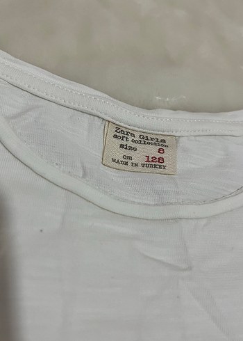 Beyaz Nakışlı Kız Çocuk Kısa Kollu Tişört - Görsel 2