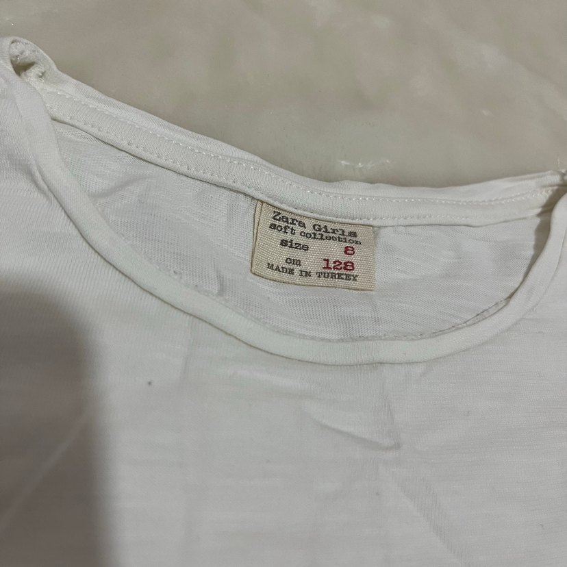 Beyaz Nakışlı Kız Çocuk Kısa Kollu Tişört - Görsel 2