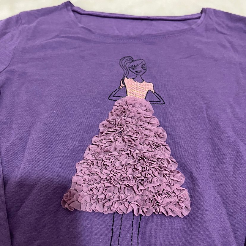 Kız Çocuk Mor Uzun Kollu Tişört - Görsel 2