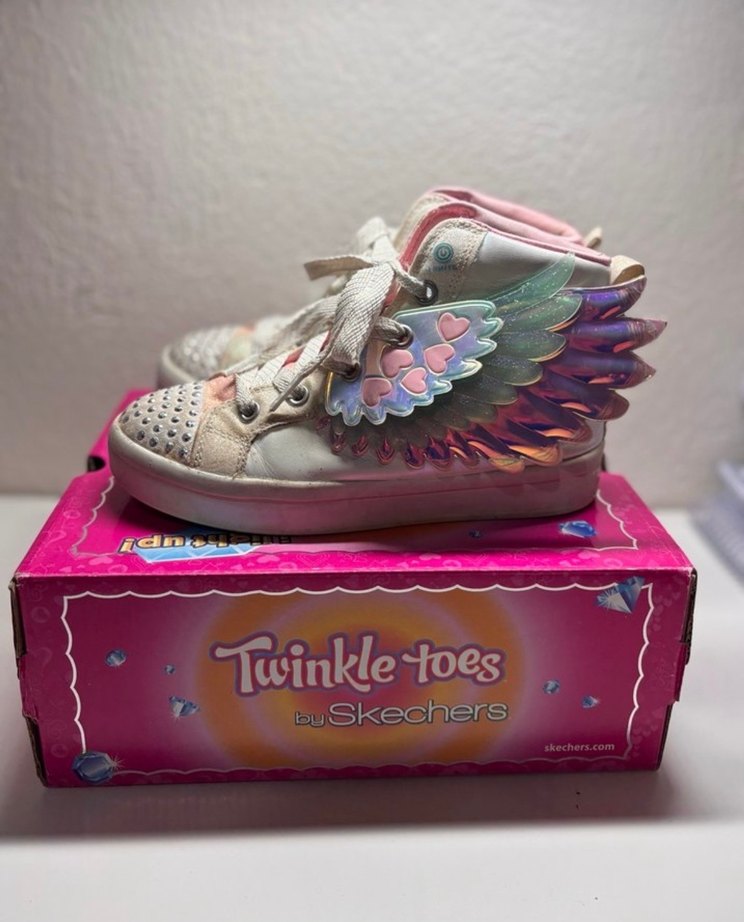 Pembe Parlak Kanatlı Kız Skchers Spor Ayakkabı - Görsel 4