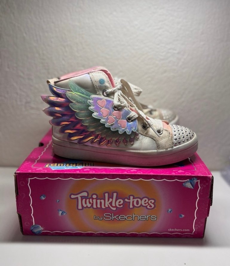 Pembe Parlak Kanatlı Kız Skchers Spor Ayakkabı - Görsel 2
