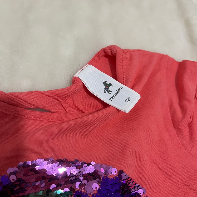 Kız Çocuk Pul İşlemeli Kısa Kollu Tişört - Görsel 3