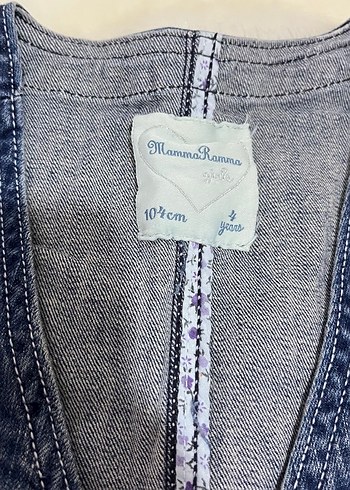 Kız Çocuk Düğmeli Kot Yelek - Görsel 2