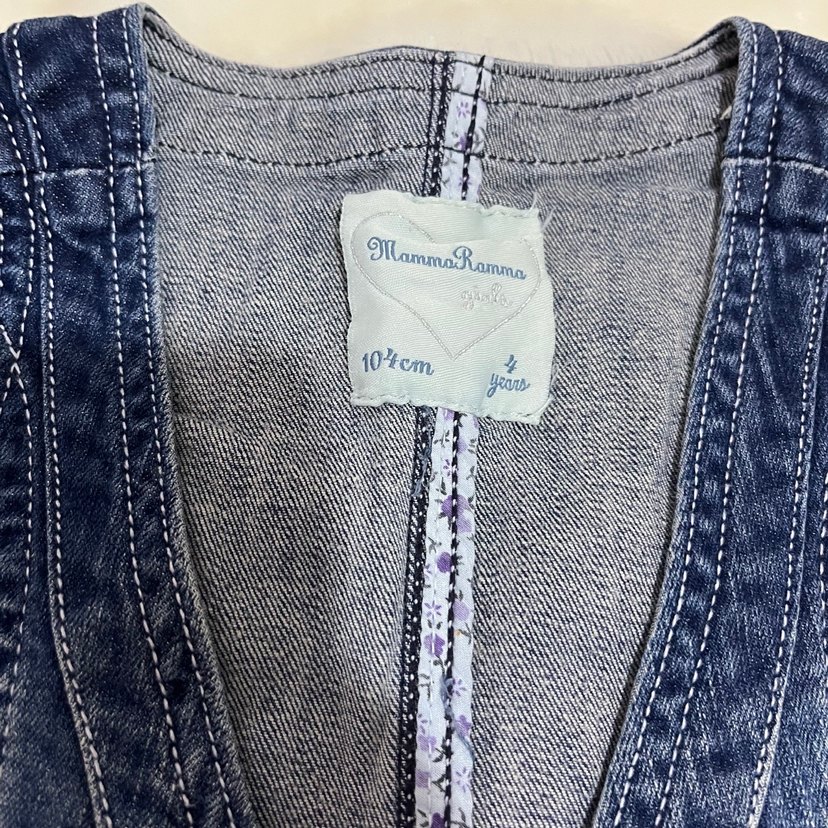 Kız Çocuk Düğmeli Kot Yelek - Görsel 2