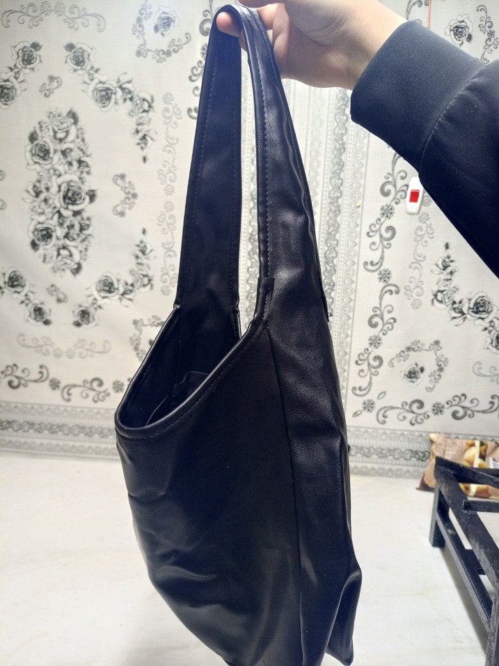 Siyah Deri Fermuarlı Kadın Çanta - Görsel 2