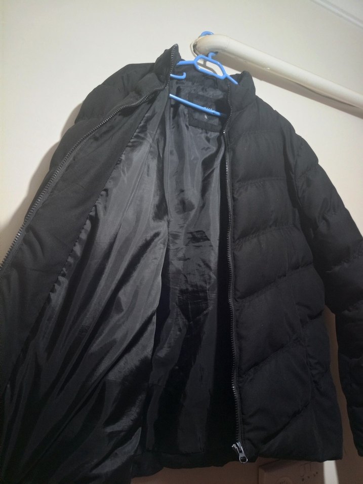 Siyah Fermuarlı Sokak Stili Kadın Kışlık Mont - Görsel 2