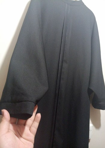 Uzun Siyah Kabanı Yüksek Yakalı - Görsel 2