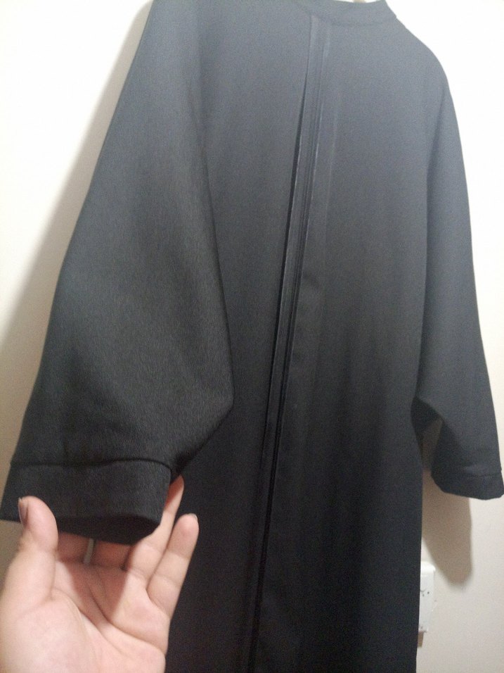 Uzun Siyah Kabanı Yüksek Yakalı - Görsel 2