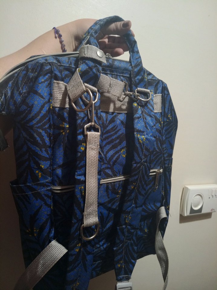 Desenli Lacivert Bebek Çantası - Görsel 2