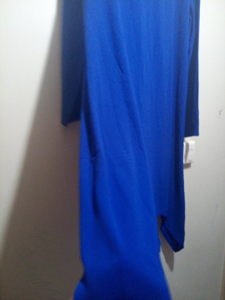 Kadın Mavi Uzun Kollu Salaş Tunik - Görsel 2