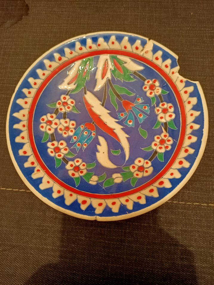 Çiçek Desenli Renkli Tabak - Görsel 2