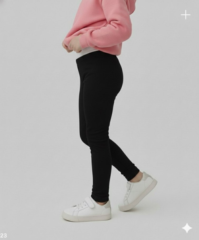 Kız Çocuk Siyah Sıcak Tayt - Görsel 2