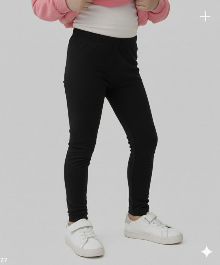 Kız Çocuk Siyah Sıcak Tayt - Görsel 4