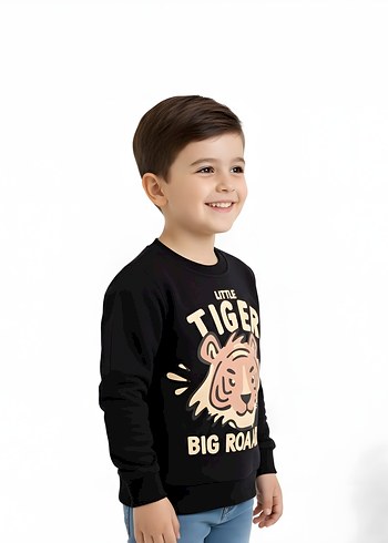 Aslan Baskılı Erkek Çocuk Sweatshirt - Görsel 3