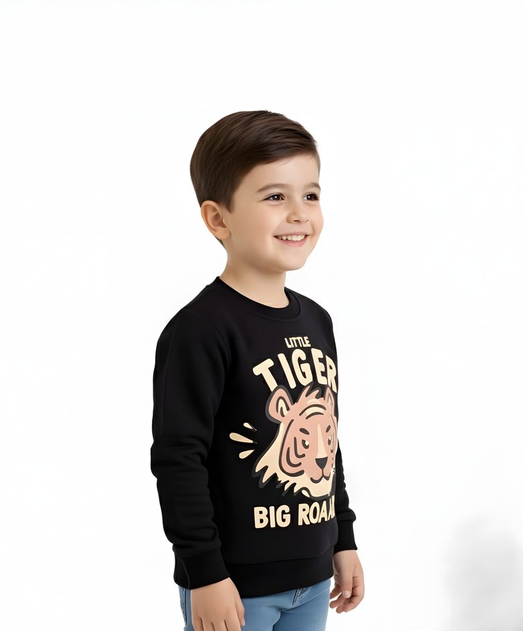 Aslan Baskılı Erkek Çocuk Sweatshirt - Görsel 3