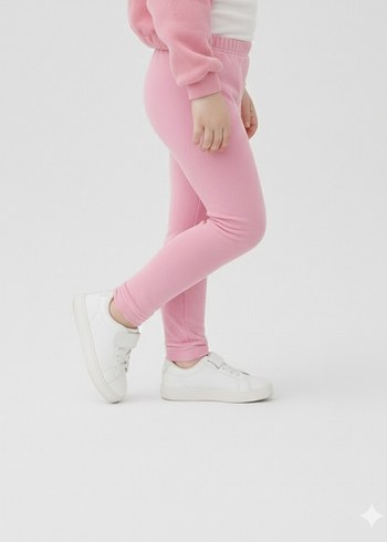 Kız Çocuk Pembe İnce Tayt - Görsel 4