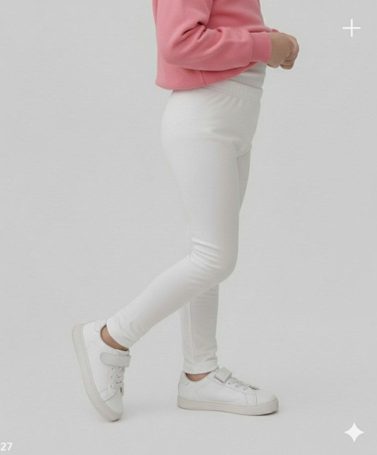 Beyaz Kız Çocuk Tayt - Görsel 3