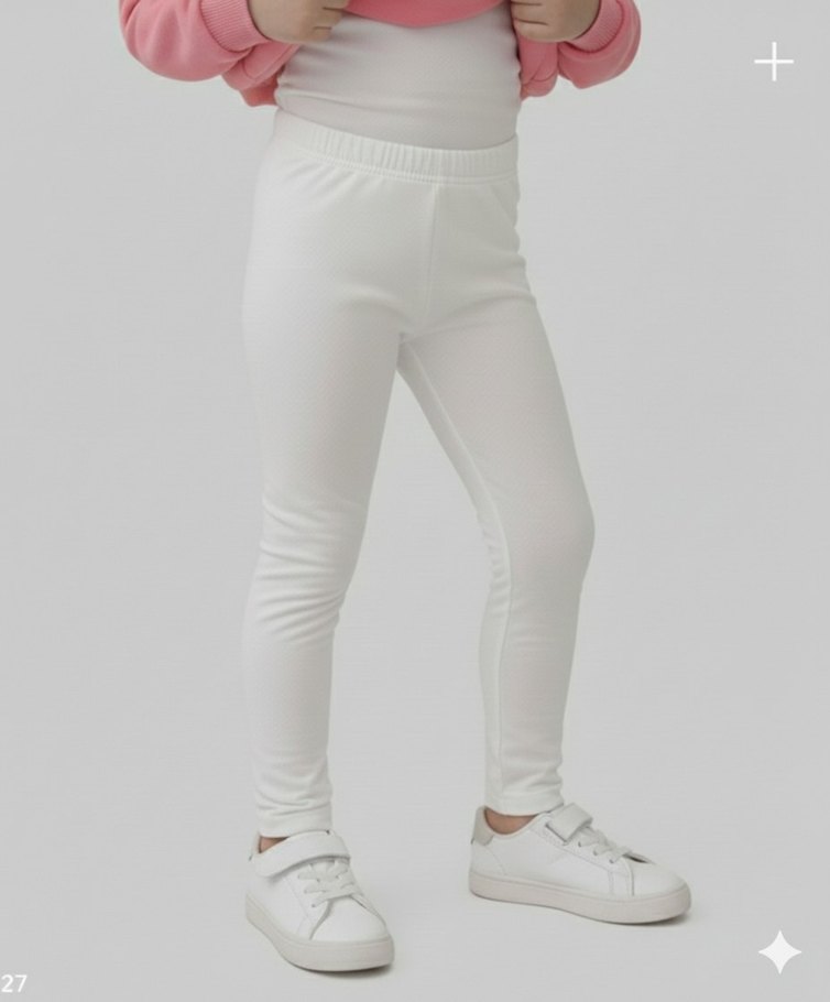 Beyaz Kız Çocuk Tayt - Görsel 2