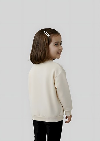 Kız Çocuk Bej Baskılı Sweatshirt - Görsel 6