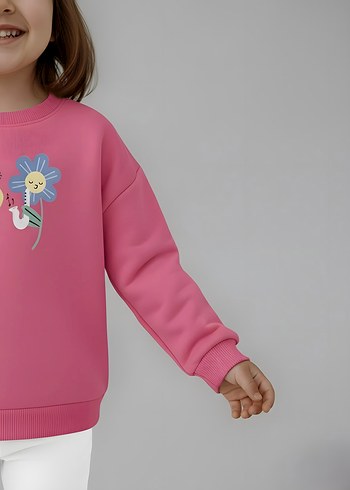 Rahat Kesim Renkli Baskılı Kız Sweatshirt 2-3 Yaş - Görsel 5