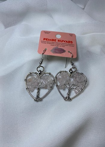 Pembe Kuvars Boncuklu Bohem Küpe - Görsel 2