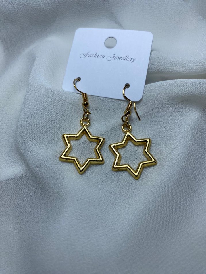 Altın Renkli Boncuklu Yıldız Bileklik ve Küpe Seti - Görsel 3