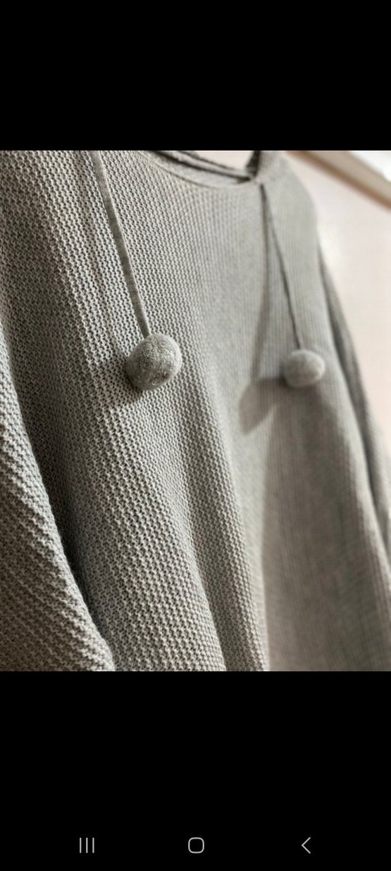 Gri Örgü Kadın Bohem Midi Kazak - Görsel 4