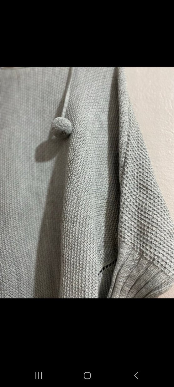 Gri Örgü Kadın Bohem Midi Kazak - Görsel 2