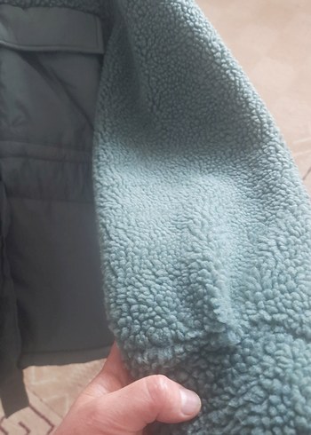 YeşilKemerli Kısa Peluş Kadın Ceket - Görsel 4