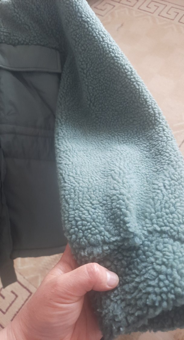 YeşilKemerli Kısa Peluş Kadın Ceket - Görsel 4