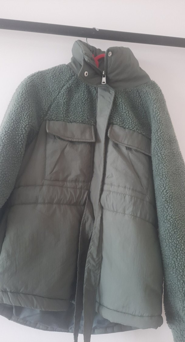 YeşilKemerli Kısa Peluş Kadın Ceket - Görsel 2